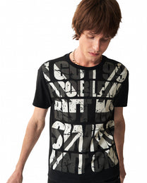 Oversized Slogan Graphic T-Shirt worn on model, image 03