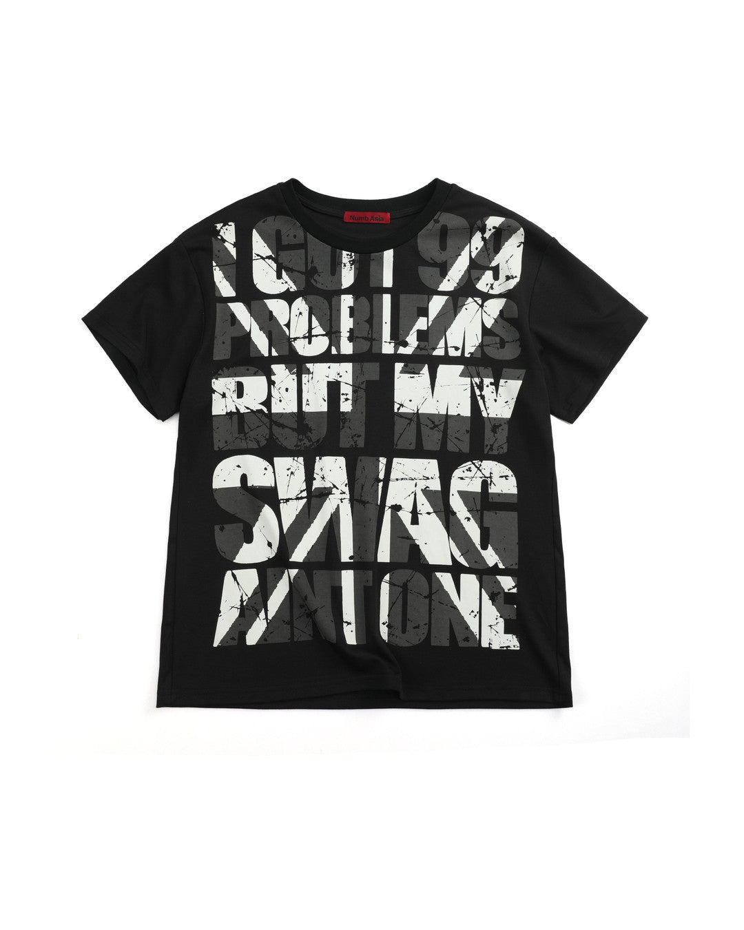 Oversized Slogan Graphic T-Shirt, Black product view on white background