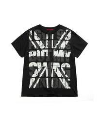 Oversized Slogan Graphic T-Shirt, Black product view on white background