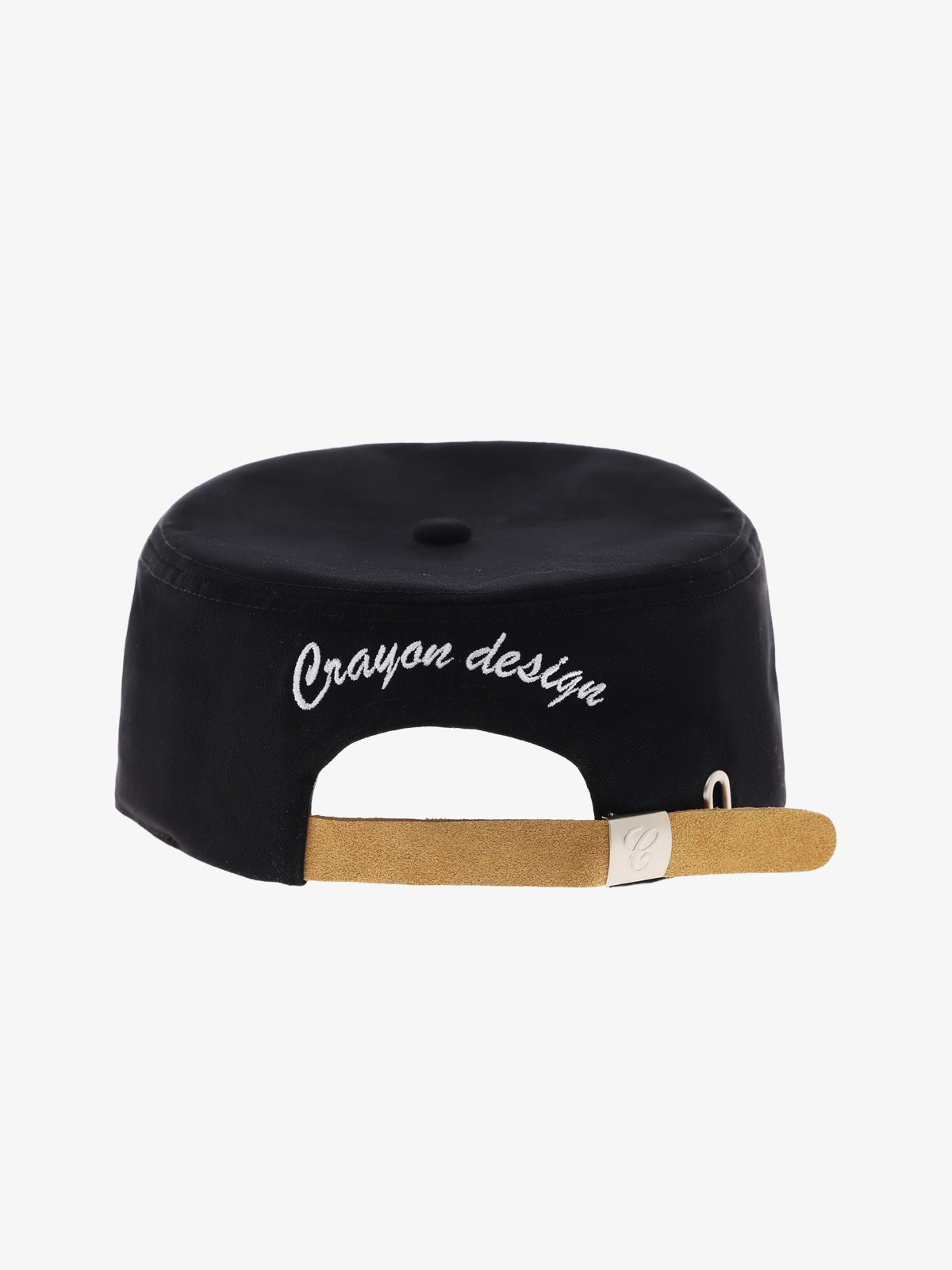 6CRAYON EMBROIDERED FLAT TOP CAP; Black; overall product view