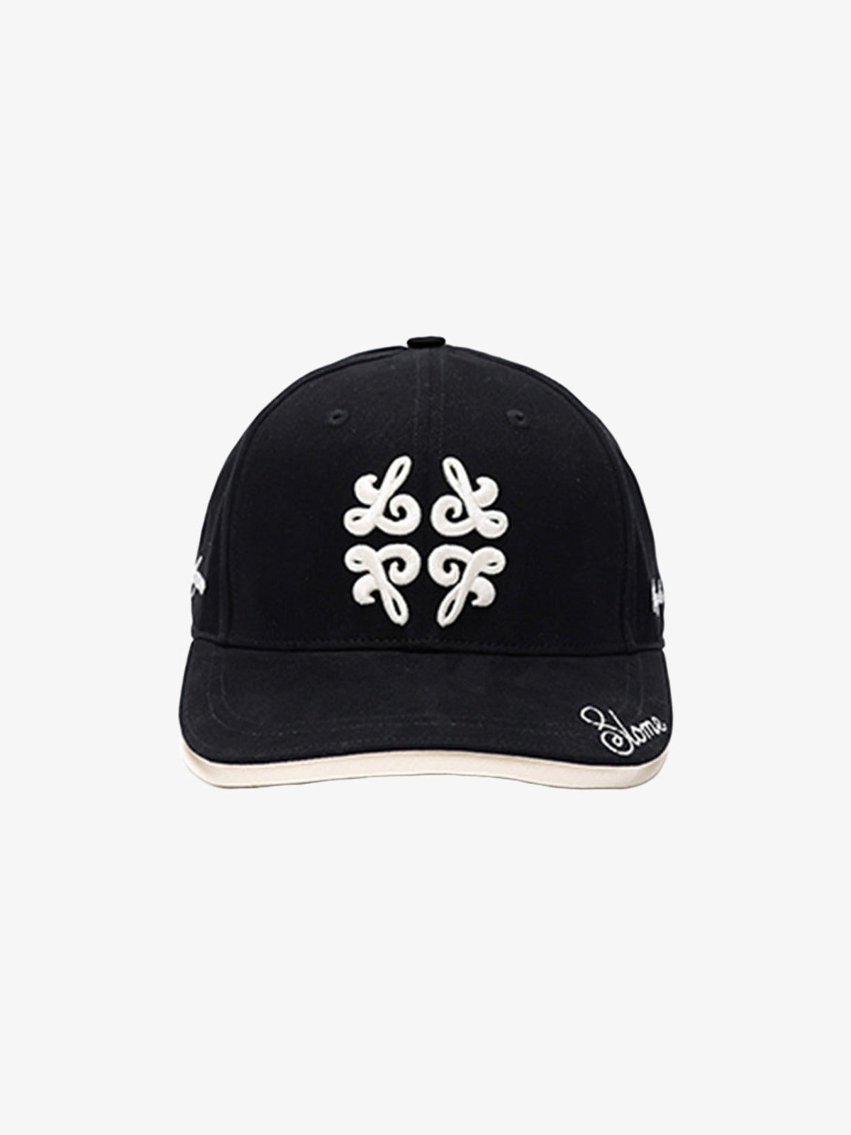 8LOME LAYERED BRIM BASEBALL CAP; Black; front product view