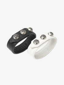 DETW METAL STUD CUFF BRACELET; Black, White; group product view