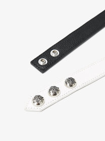 DETW METAL STUD CUFF BRACELET; Black, White; construction detail