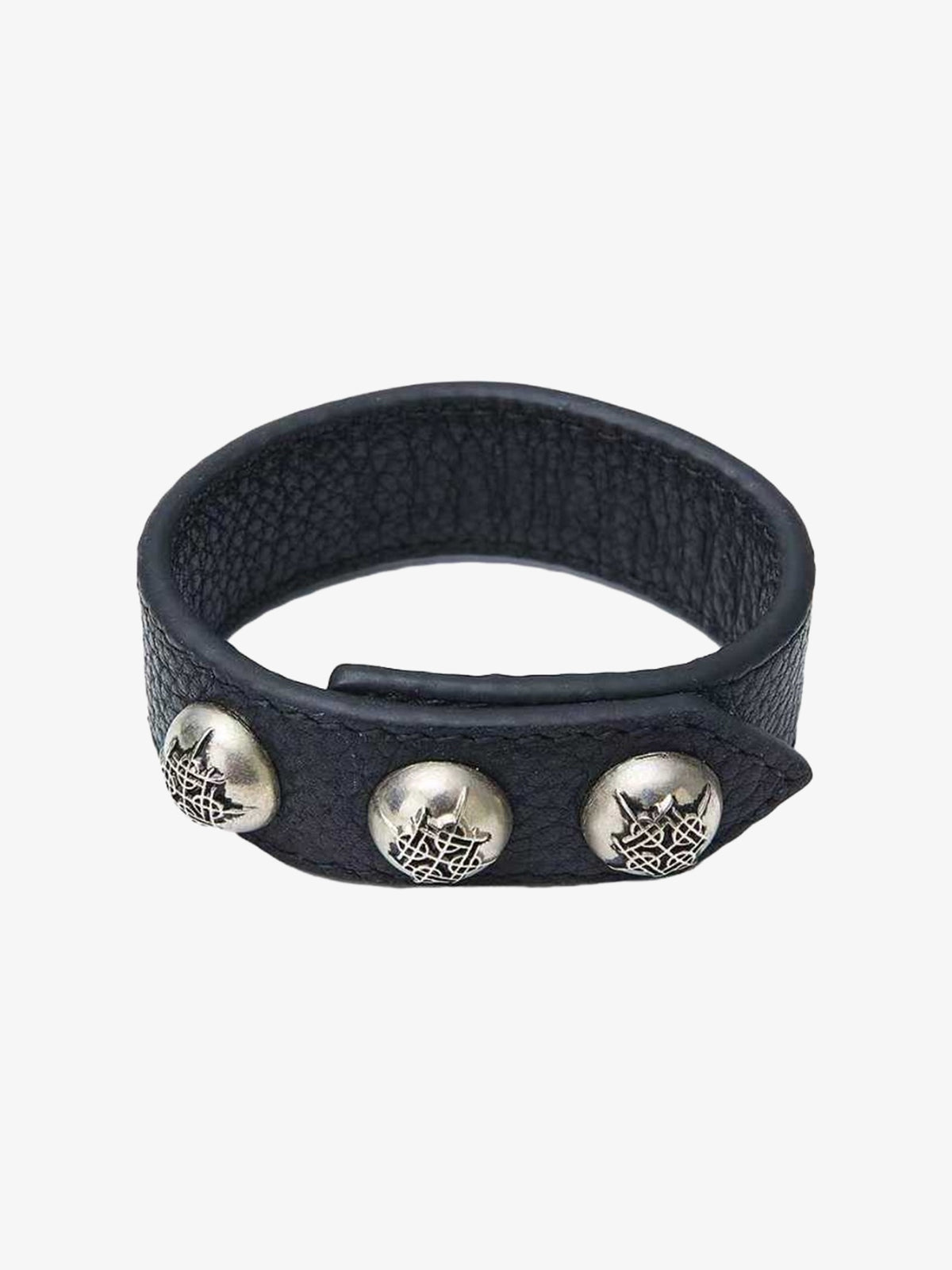DETW METAL STUD CUFF BRACELET; Black; front product view