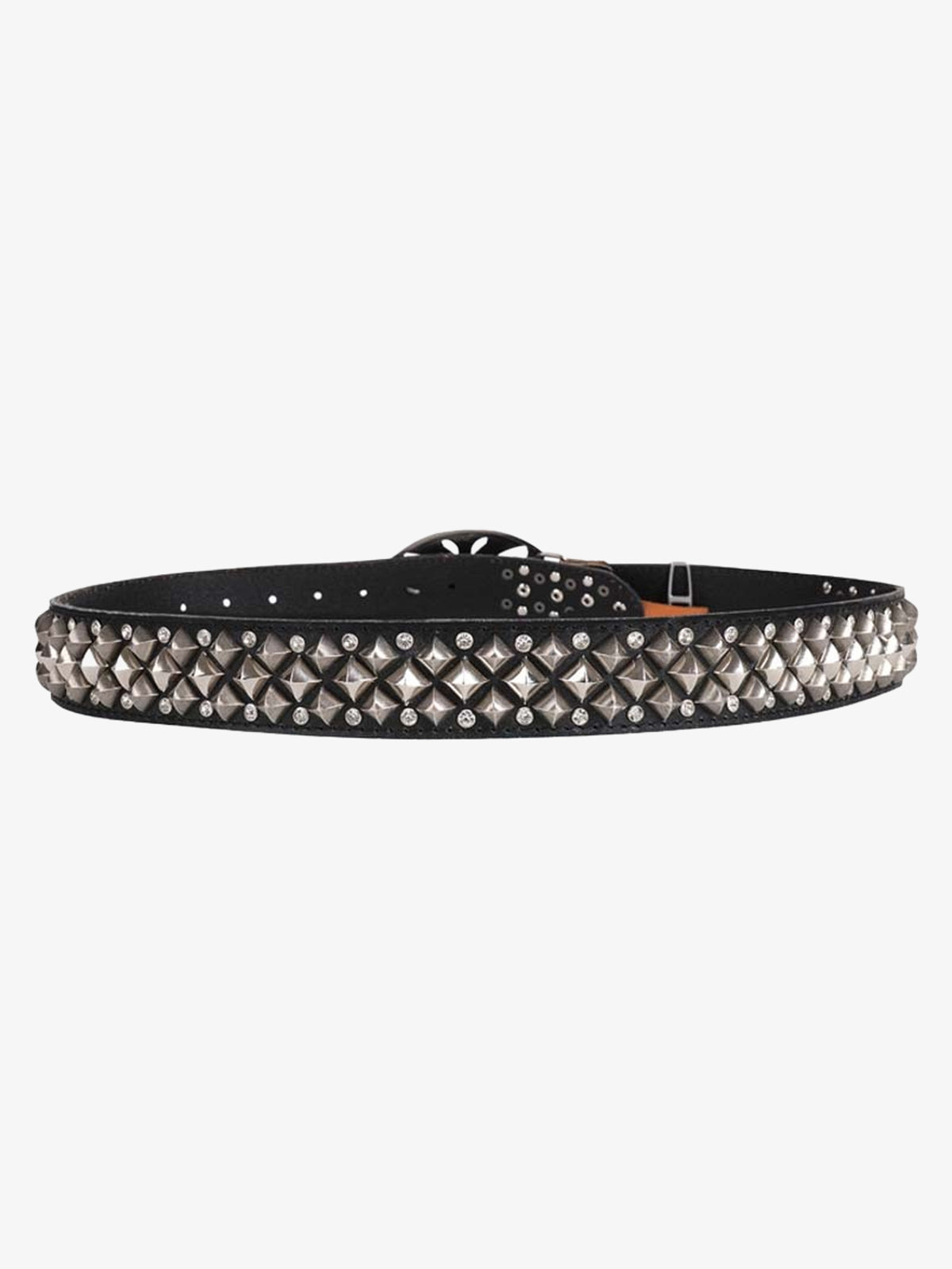 DND4DES SCROLL BUCKLE STUDDED BELT; Black; back product view