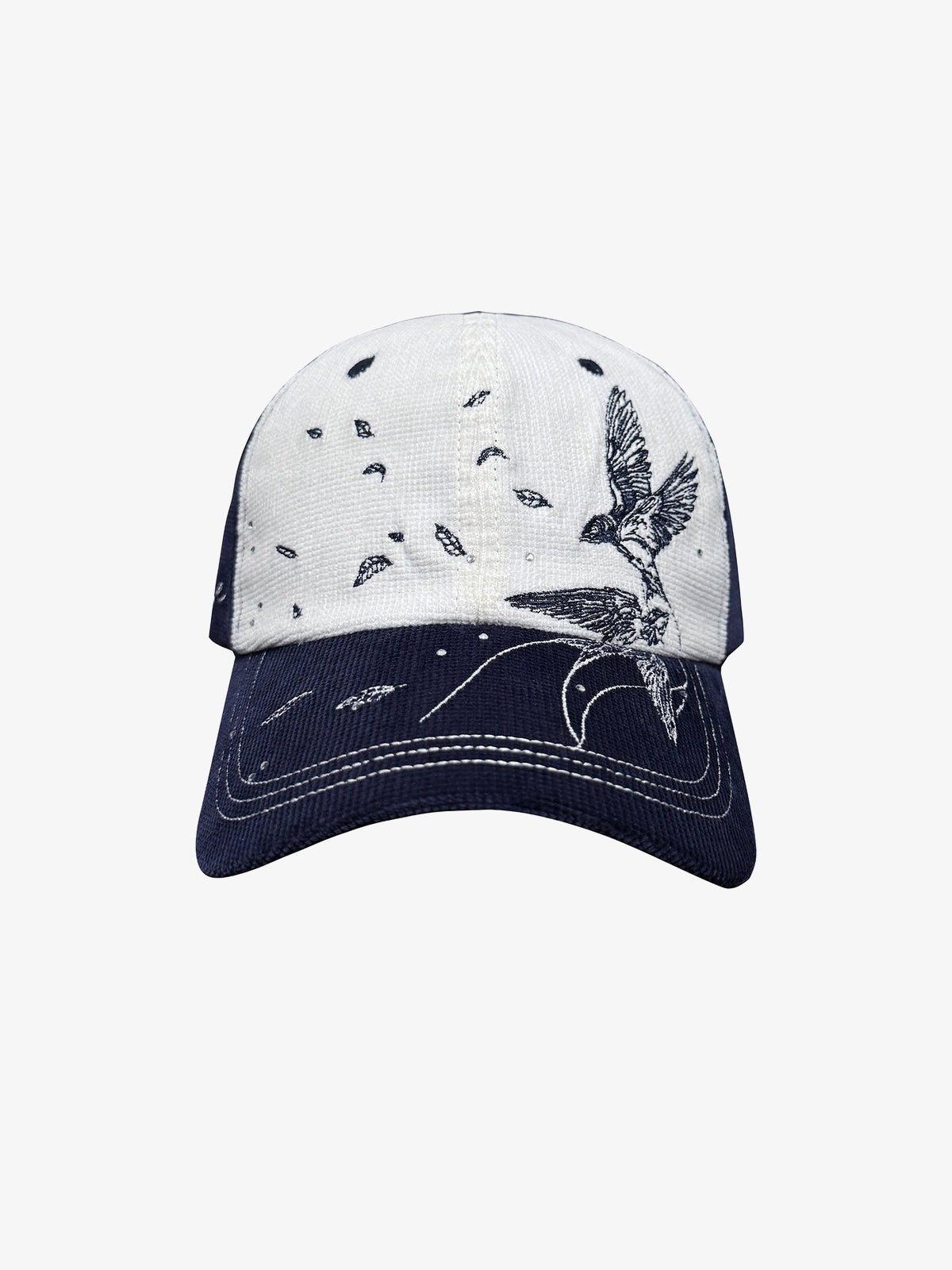 WASE EAGLE EMBROIDERED BASEBALL CAP; Navy Blue; front product view