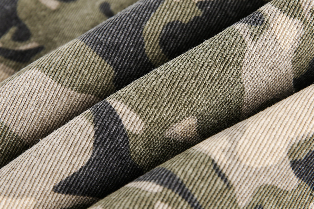 BLACK ENERGY FLORAL CAMO FUR HOOD JACKET; Camo; design detail