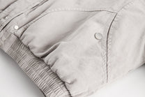 BLACK ENERGY QUILTED LINING FUR HOOD JACKET; Gray; garment construction detail