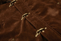 BLACK ENERGY FUR HOOD TOGGLE JACKET; Brown; design detail