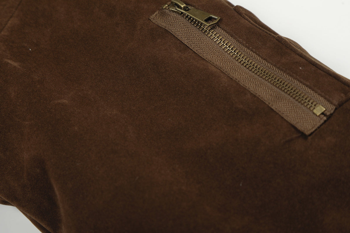 BLACK ENERGY FUR HOOD TOGGLE JACKET; Brown; garment construction detail