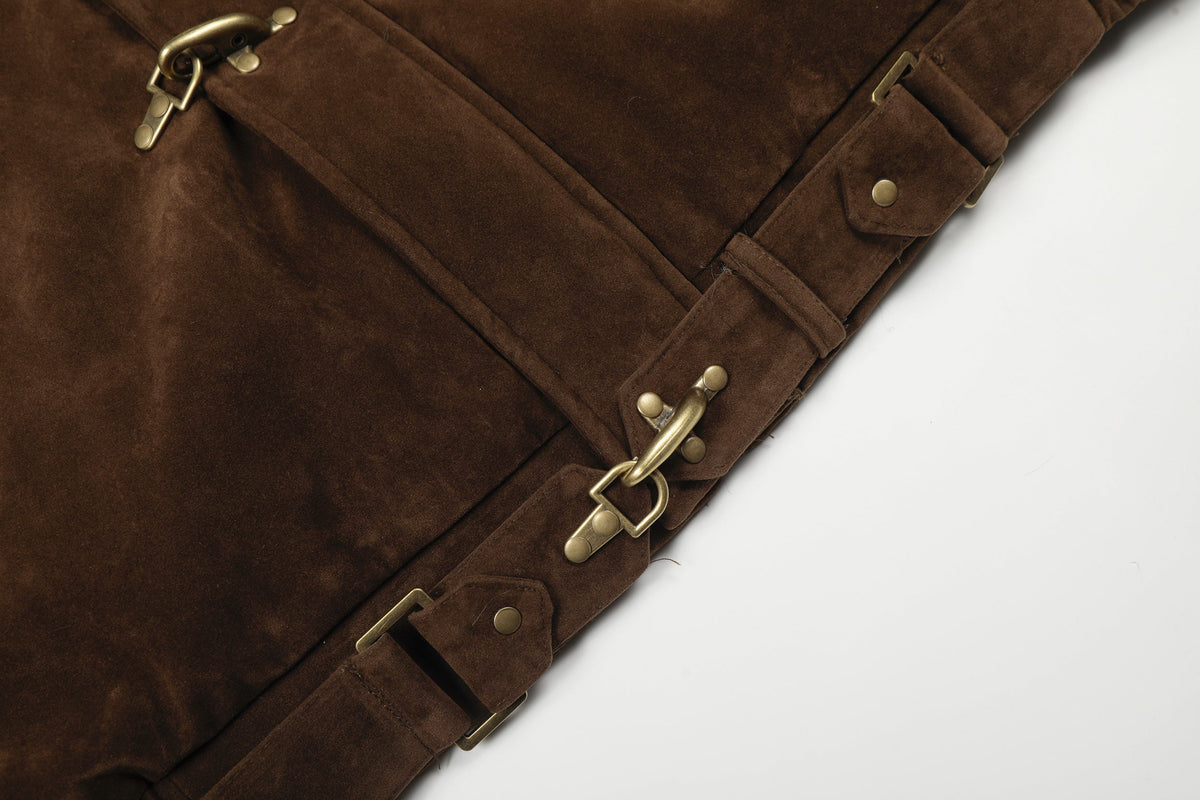 BLACK ENERGY FUR HOOD TOGGLE JACKET; Brown; design detail