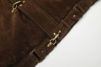BLACK ENERGY FUR HOOD TOGGLE JACKET; Brown; design detail