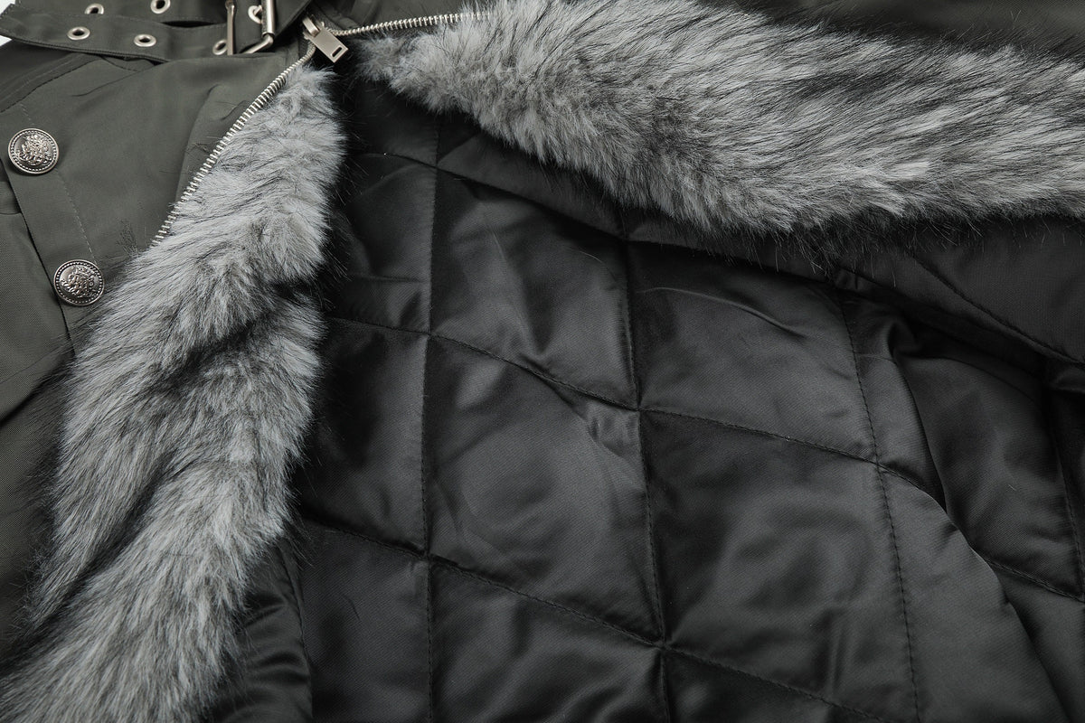 BLACK ENERGY DOUBLE ROW BUTTON JACKET; Gray; fabric detail