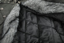 BLACK ENERGY DOUBLE ROW BUTTON JACKET; Gray; fabric detail