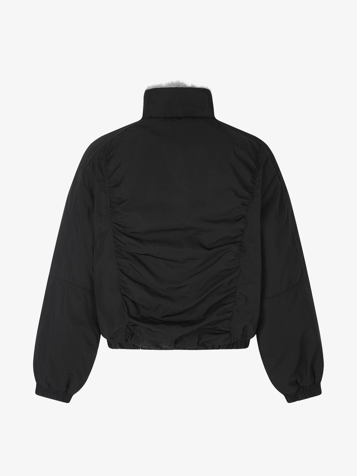 BLACK ENERGY DOUBLE ROW BUTTON JACKET; Black; back view