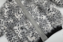 BLACK ENERGY SPECKLED FUR ZIP JACKET; Gray Leopard; garment construction detail
