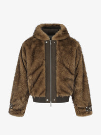 BLACK ENERGY | FUR TEXTURE HOODED JACKET