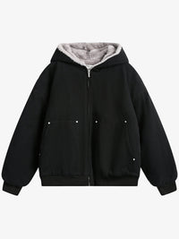 BLACK ENERGY | FUR HOOD PATCH POCKET JACKET
