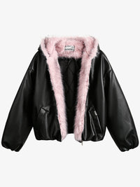 BLACK ENERGY | PINK FUR TRIM JACKET