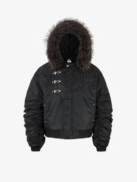 MCCNN | FUR HOOD BUCKLE JACKET