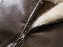 SMK MADE FUR TRIM HOODED JACKET; Brown; garment construction detail