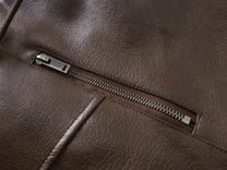 SMK MADE FUR TRIM HOODED JACKET; Brown; garment construction detail