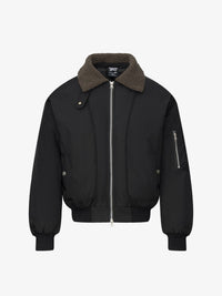 TAELE PLUS | FAUX FUR COLLAR ZIP JACKET