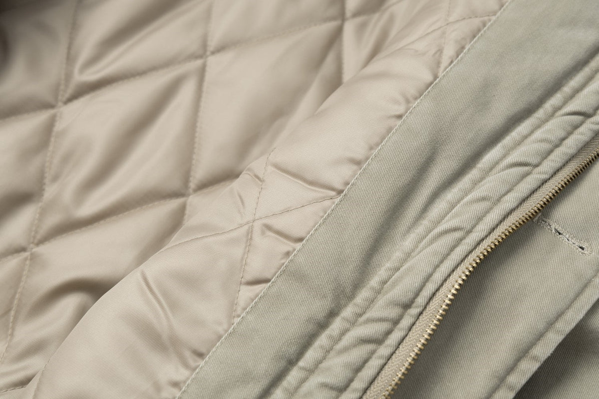 TAELE PLUS FUR TRIM HOODED JACKET; Green Khaki; fabric detail