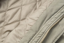 TAELE PLUS FUR TRIM HOODED JACKET; Green Khaki; fabric detail