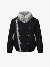 TAELE PLUS | DOUBLE BREASTED FUR COLLAR JACKET