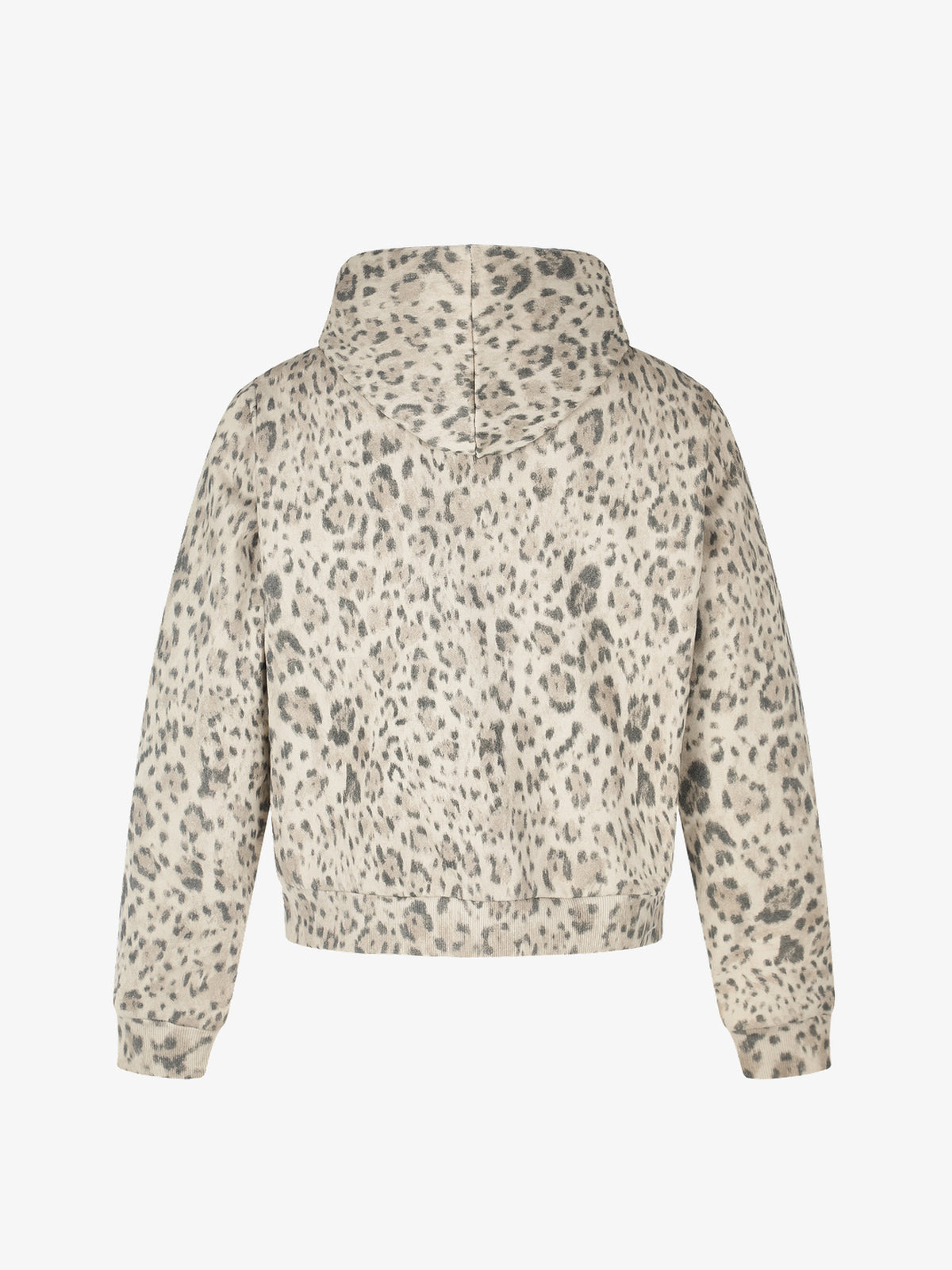 DC LEOPARD PRINT ZIP UP HOODIE; Leopard; back view