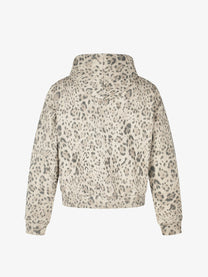 DC LEOPARD PRINT ZIP UP HOODIE; Leopard; back view