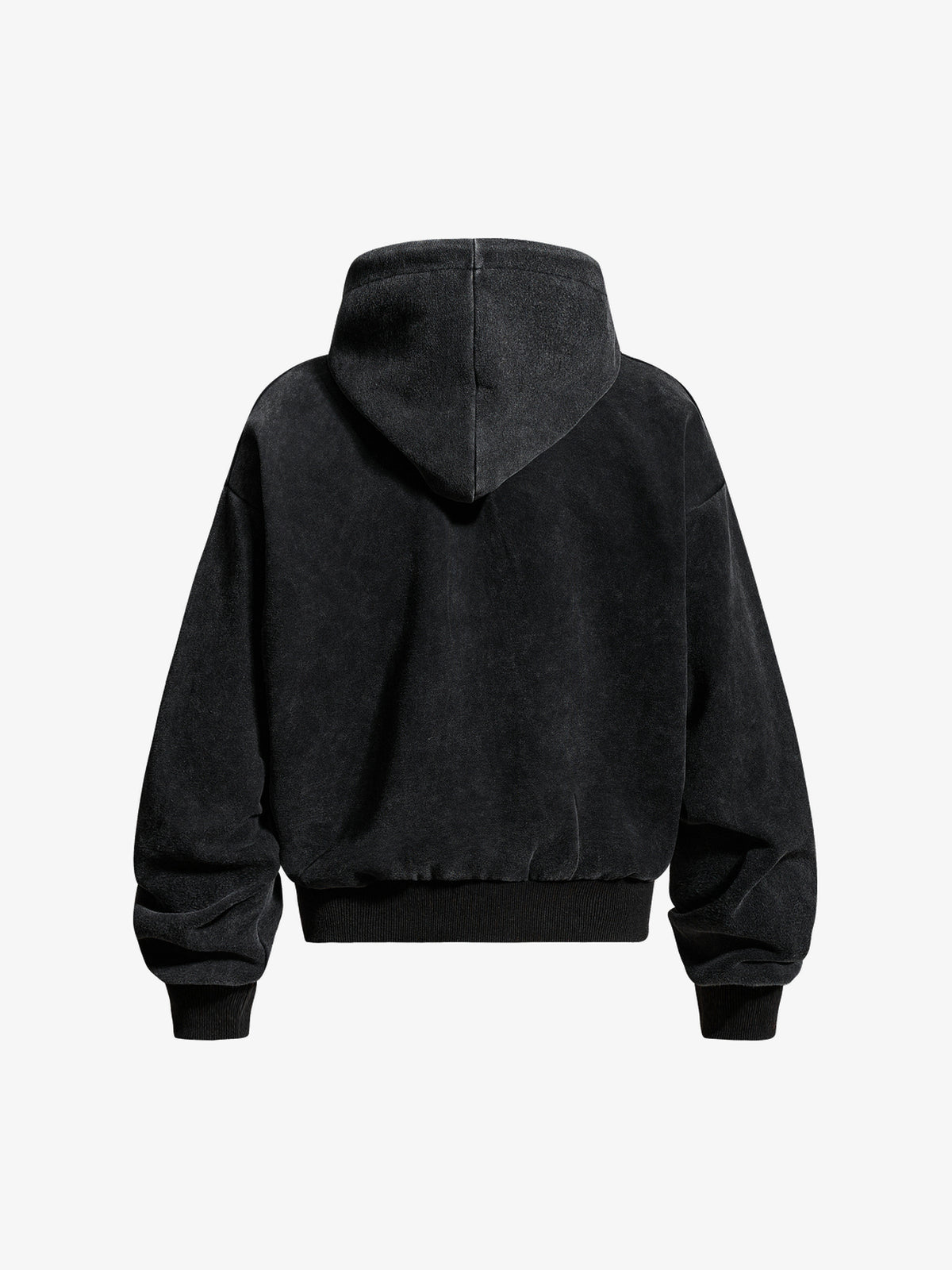 INSERROR MAFA ORNATE SCRIPT ZIP UP HOODIE; Black; back view
