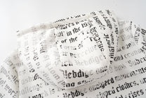 MERSHIER ALL OVER TEXT PRINT HOODIE; White; design detail