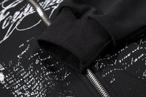 OREETA 565 CREST ZIP UP HOODIE; Black; garment construction detail