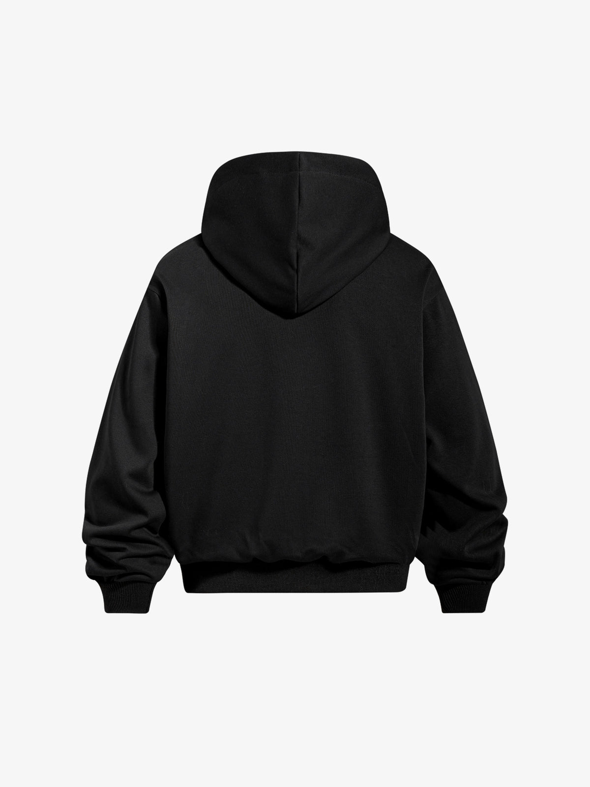 OREETA 565 CREST ZIP UP HOODIE; Black; back view