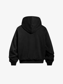 OREETA 565 CREST ZIP UP HOODIE; Black; back view