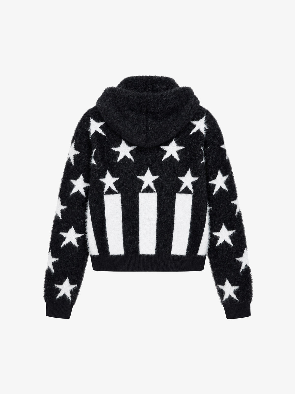 OREETA STAR COLUMN GRAPHIC HOODIE; Black; back view