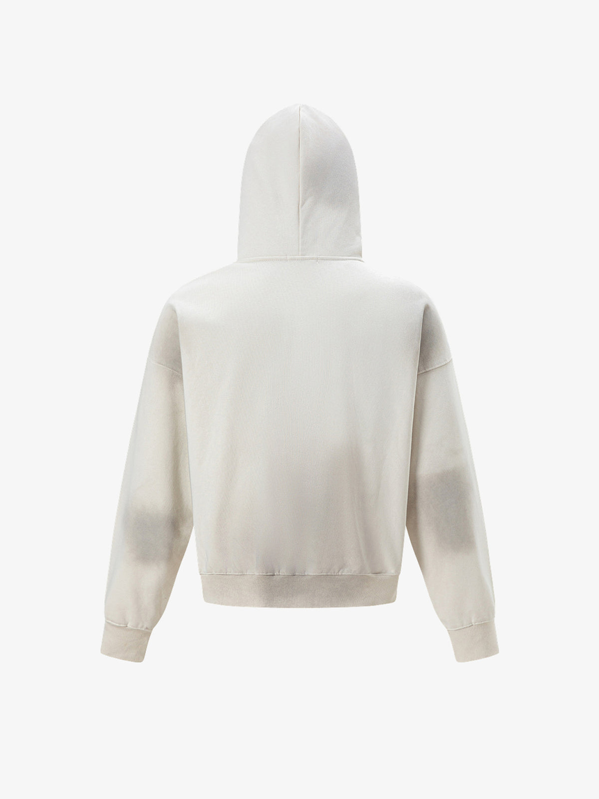 TRYTHM CLUB NUMBER 10 ZIP UP HOODIE; Cream; back view