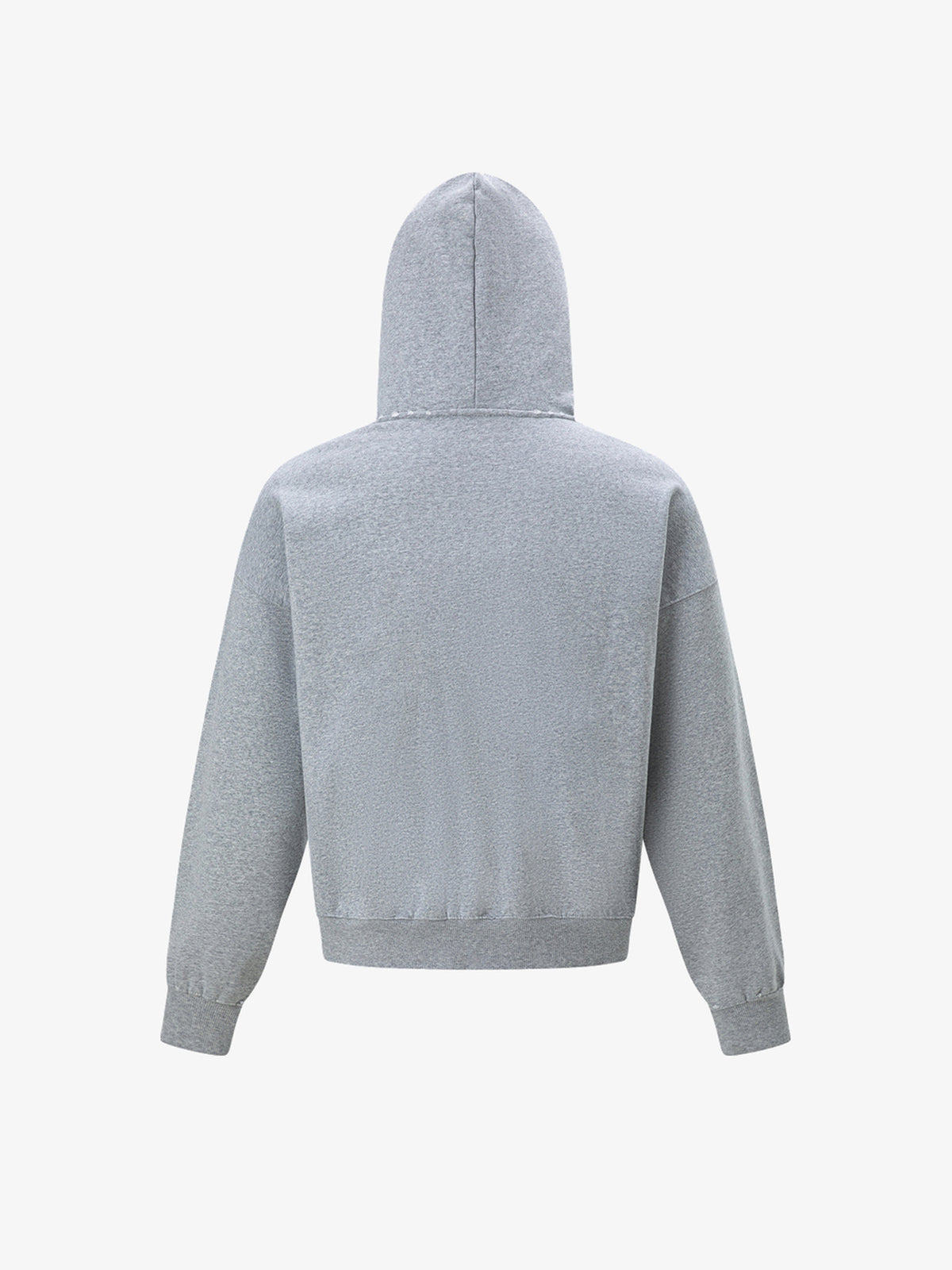 TRYTHM CLUB 06 SHIELD ZIP UP HOODIE; Gray; back view