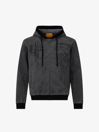 WOODLISE | WASHED TONAL PRINT ZIP HOODIE