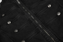 11KN DOUBLE ROW BUTTON JACKET; Black; design detail