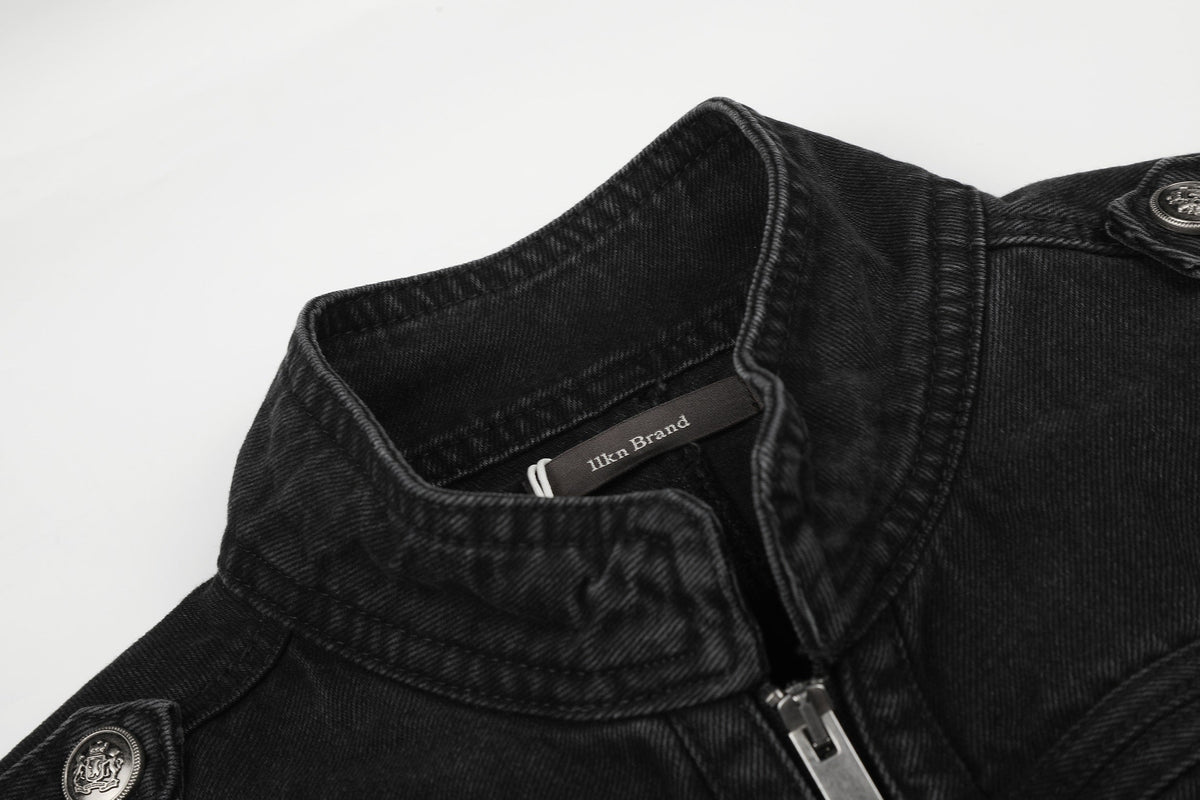 11KN DOUBLE ROW BUTTON JACKET; Black; garment construction detail