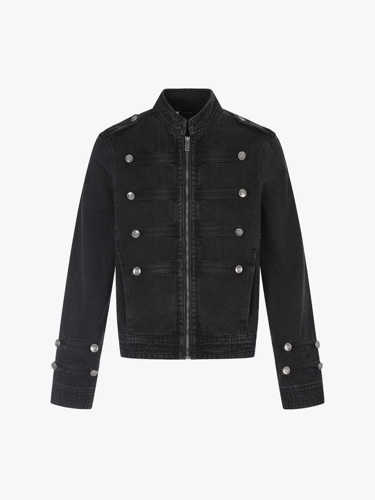 11KN DOUBLE ROW BUTTON JACKET; Black; front view