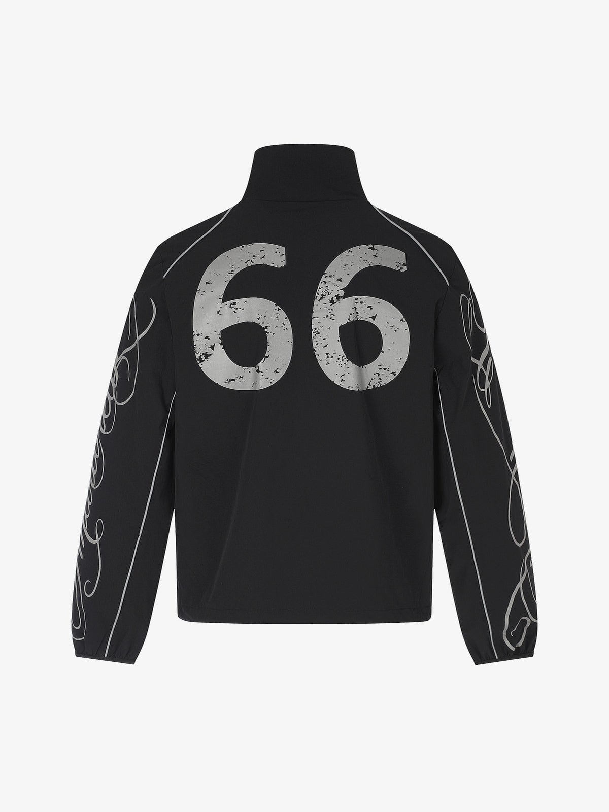 DC PEGASUS EMBROIDERED ZIP JACKET; Black; back view