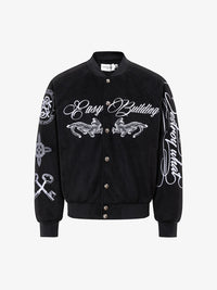 EASY BUILDING | RAGLAN SCRIPT BOMBER JACKET
