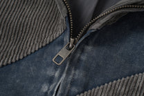EXTREME CAUSE DIAGONAL STRIPE WASHED JACKET; Gray; design detail
