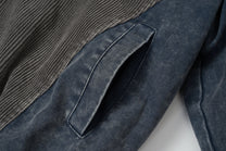 EXTREME CAUSE DIAGONAL STRIPE WASHED JACKET; Gray; design detail