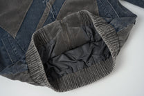 EXTREME CAUSE DIAGONAL STRIPE WASHED JACKET; Gray; fabric detail
