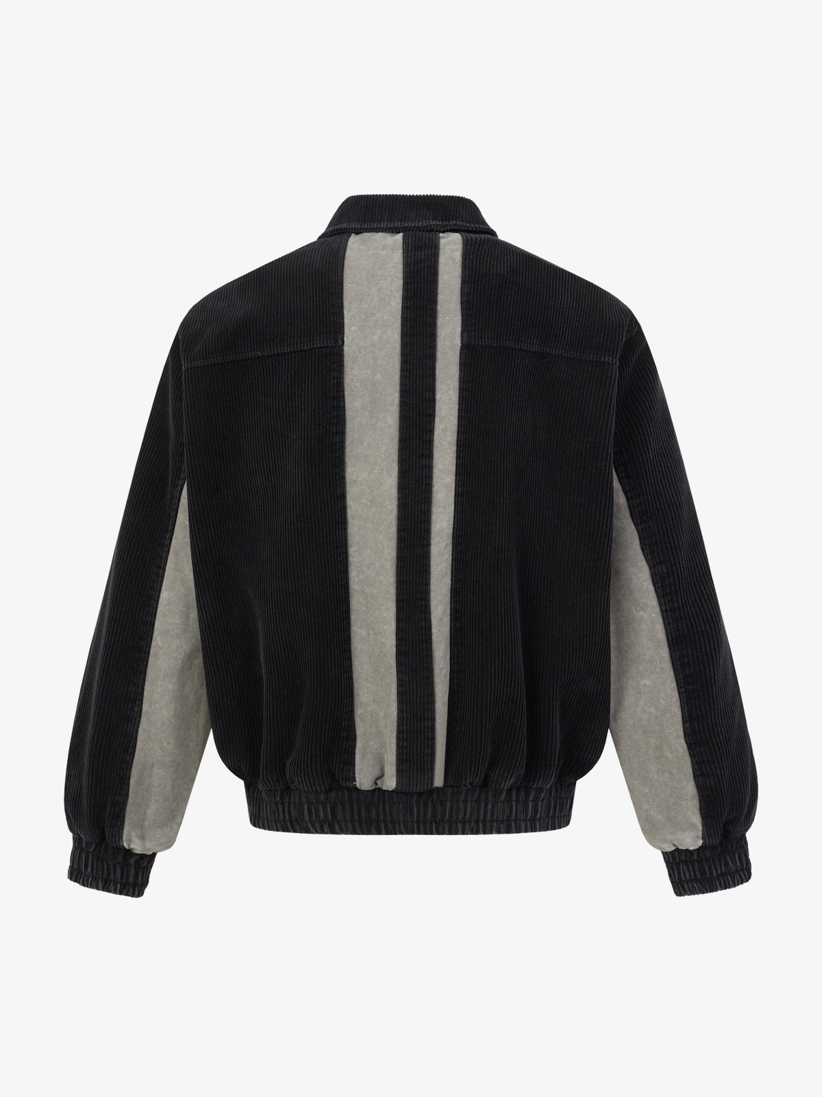 EXTREME CAUSE DIAGONAL STRIPE WASHED JACKET; Black; back view